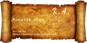 Kosztik Alex névjegykártya