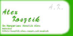 alex kosztik business card